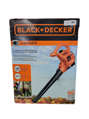 BLACK+DECKER 12 AMP 230 MPH 385 CFM Corded Electric 3-In-1 Handheld Leaf Blower, Vacuum &amp; Mulcher with Tool Free Switchover BV3600