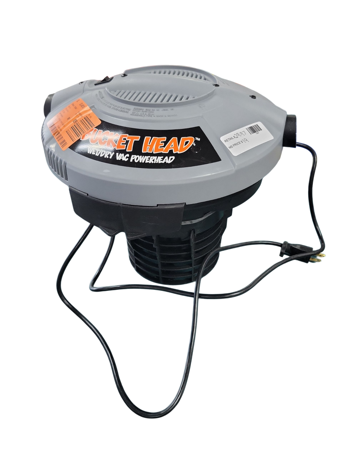 Bucket Head 5 Gallon 1.75 Peak HP Shop Vacuum Wet Dry Vac Powerhead (compatible with 5 Gal. Homer Bucket) BH0100