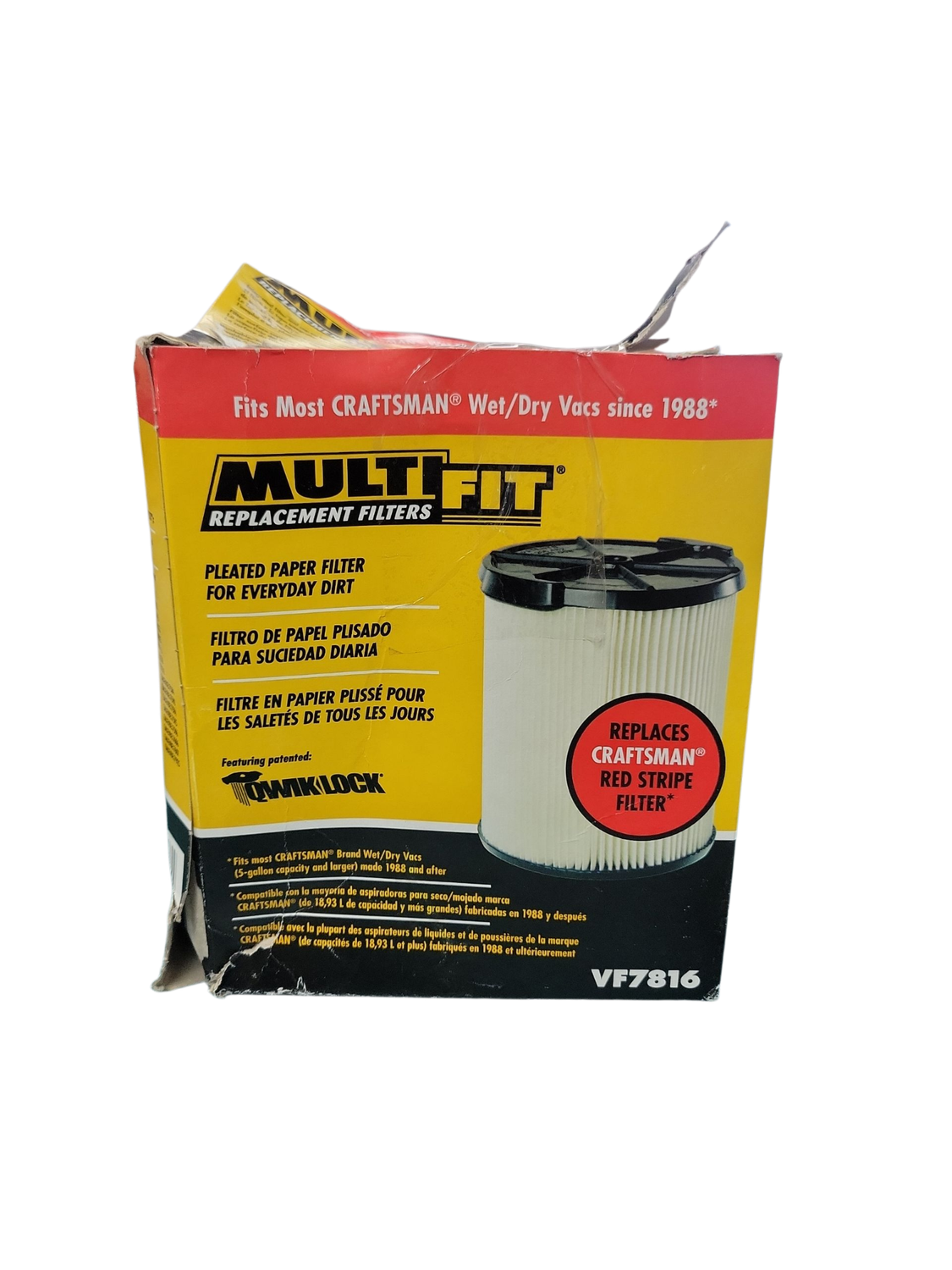 MULTI FIT General Purpose Replacement Wet Dry Vac Filter for Most 5 to 20 Gallon CRAFTSMAN Shop Vacuums (1-Pack) VF7816 .