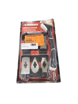 Husky Contour Scraper Includes 6 Different Blades In Folding Storage Case