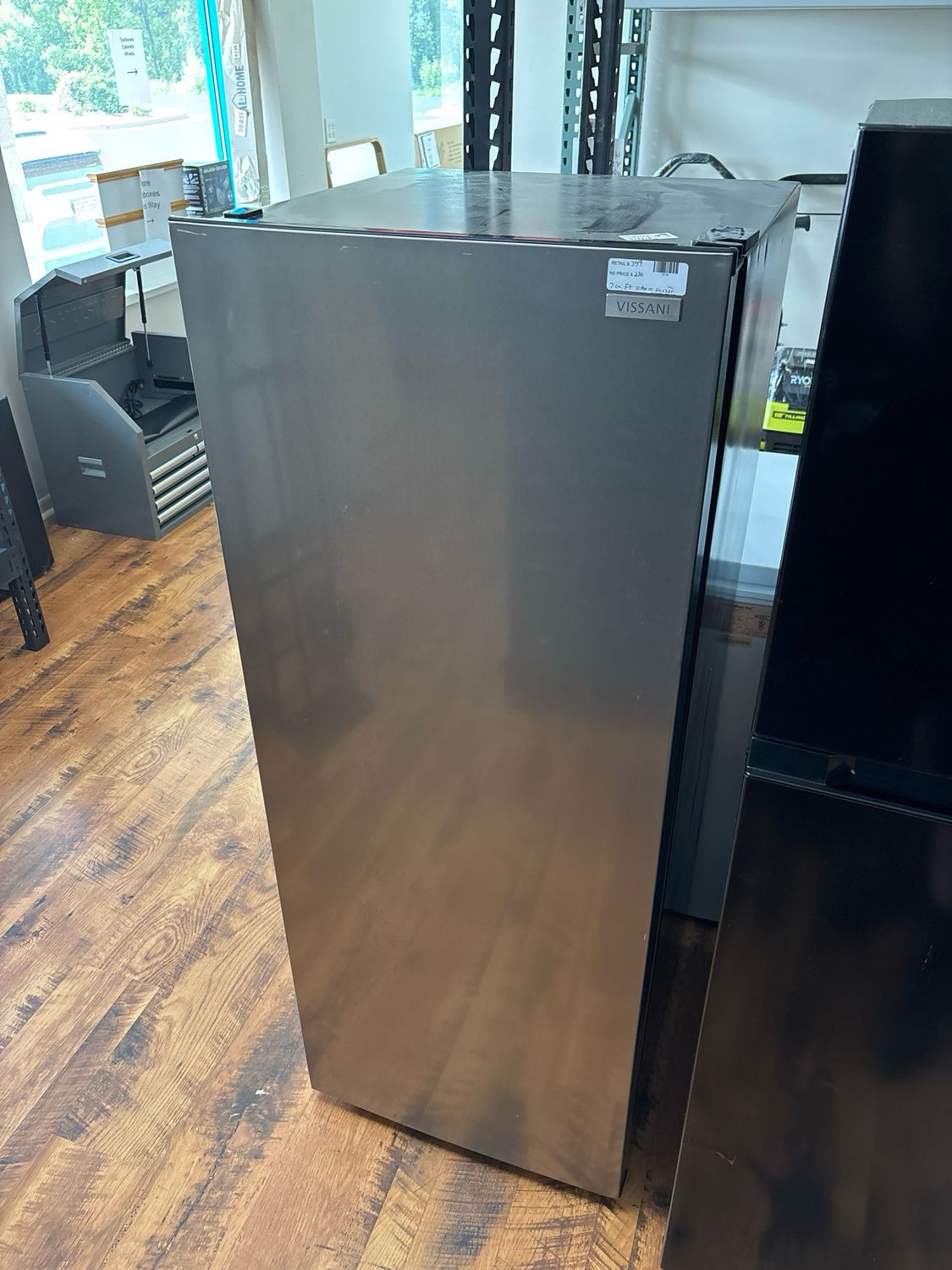 Vissani 7.1 cu. ft. Manual Defrost Convertible Upright Freezer in Stainless Steel Look MDUFC7SS  .