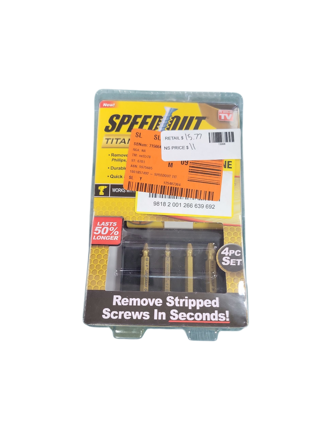Speed Out Titanium Screw Extractor (4-Piece) 1000367   .