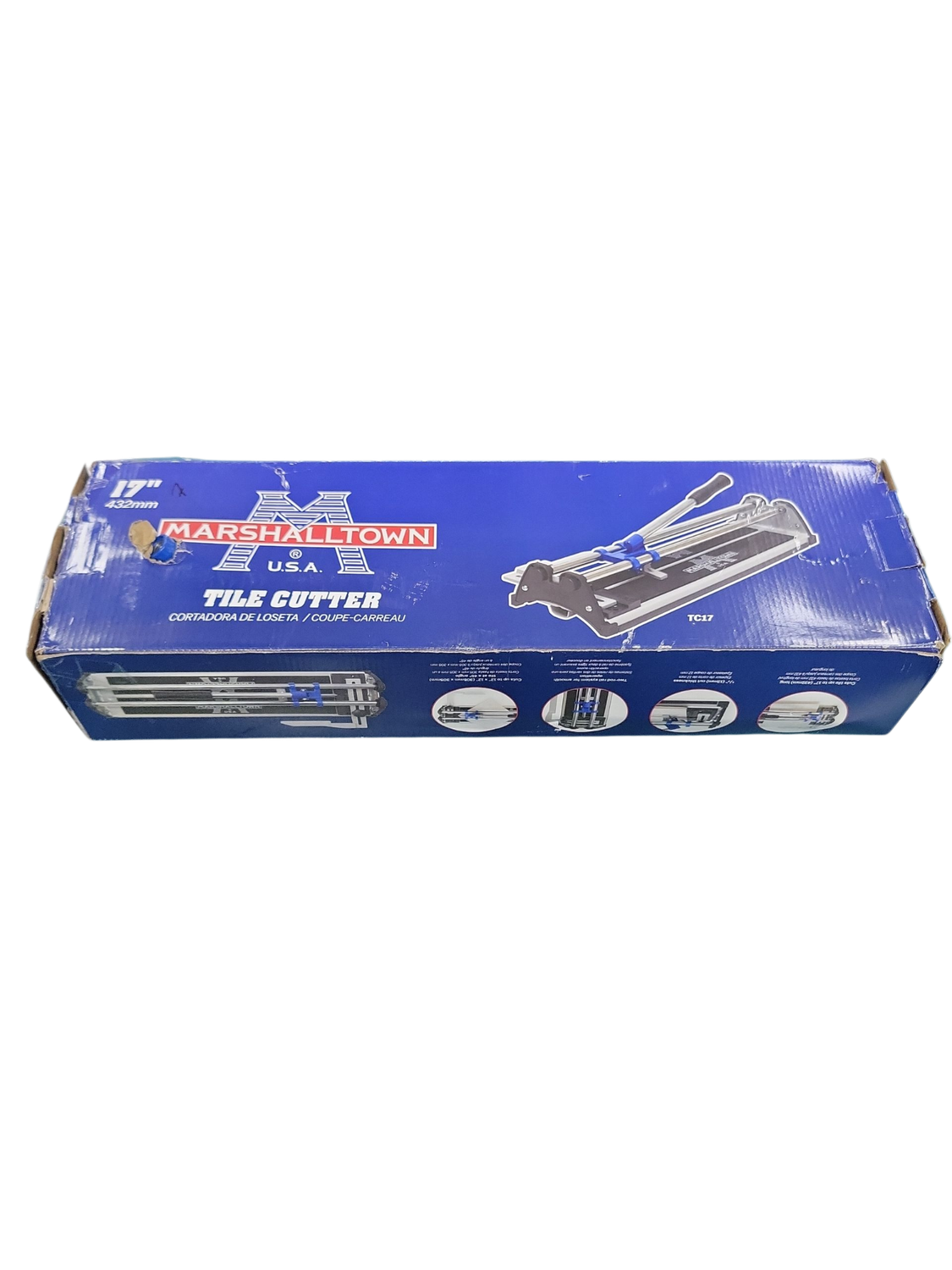 MARSHALLTOWN 17 in. Tile Cutter with 5/8 in. Tungsten Carbide Scoring Wheel Blade adjustable guide for Ceramic and Porcelain Tiles TC17