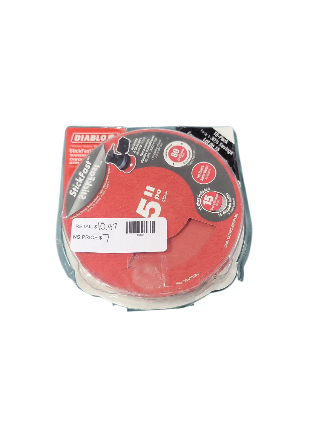 DIABLO 5 in. 80-Grit ROS StickFast Sanding Discs DCD050080P15G