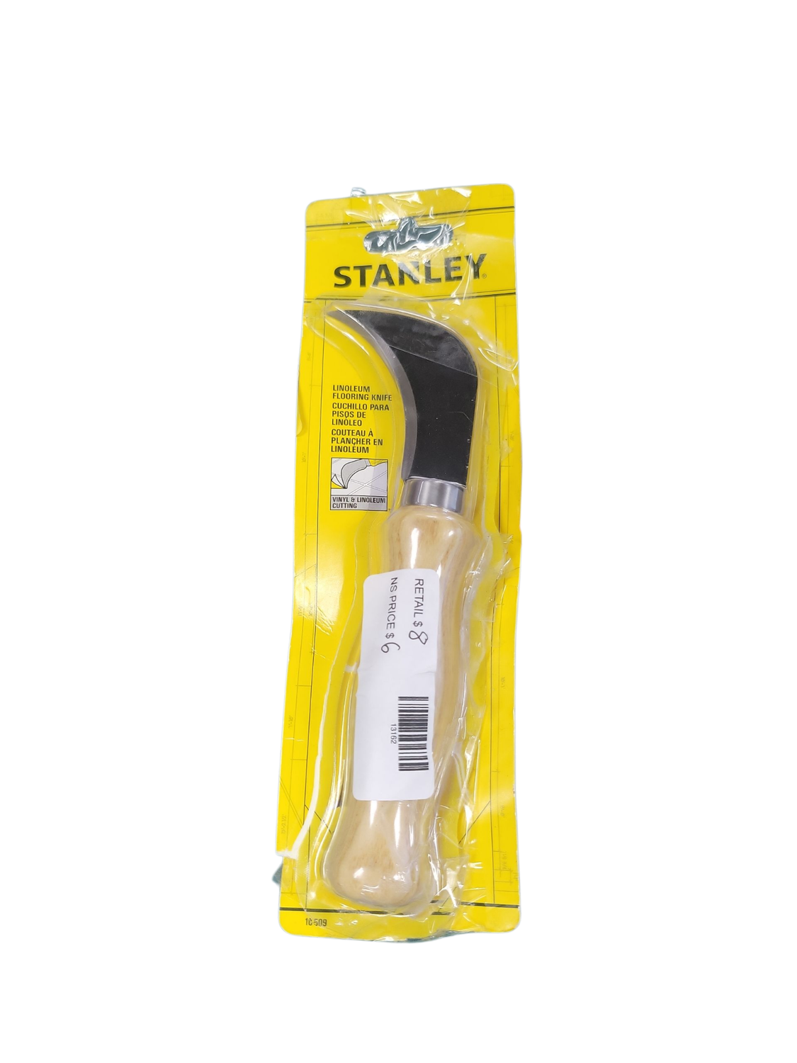 Stanley Linoleum Flooring &amp; Roofing Knife Hook Style Wood Handle 10-509