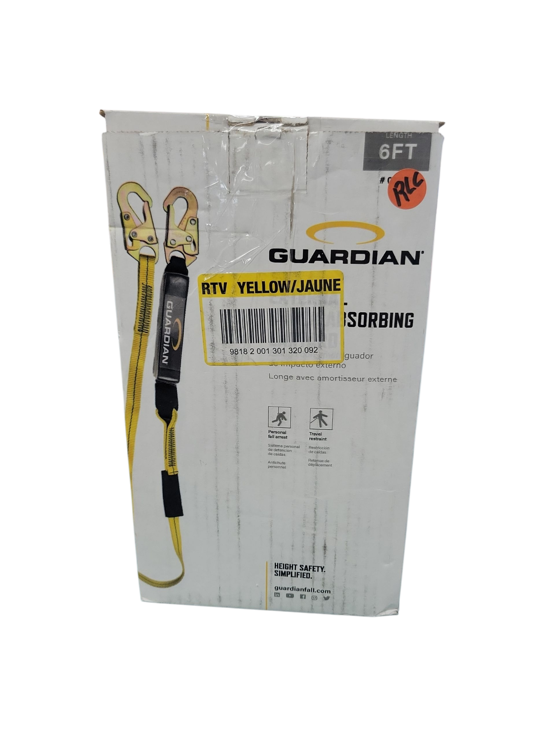 Guardian Fall Protection 6 ft. External Shock Fall Protection Lanyard 01220-QC