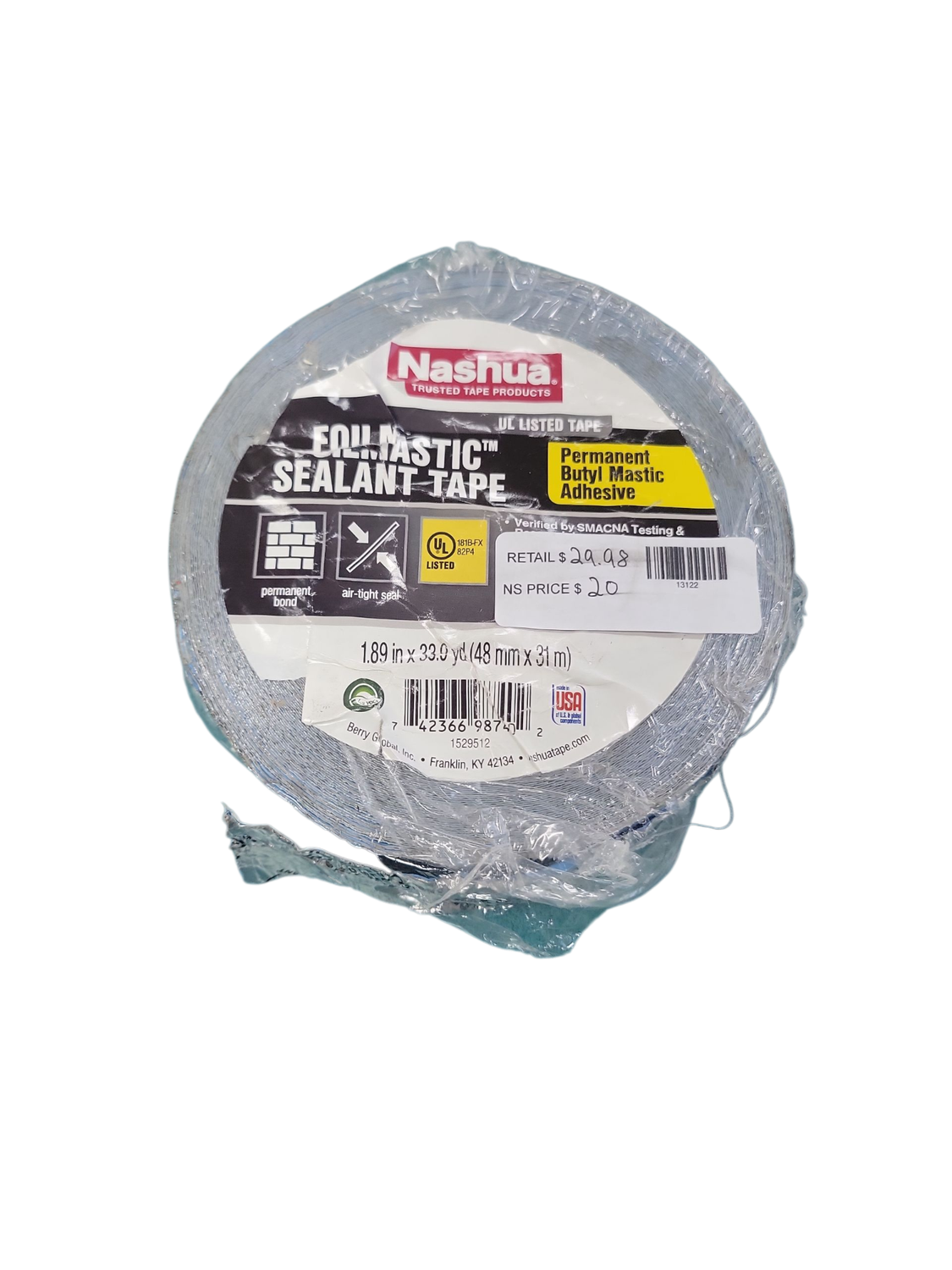 Nashua Tape 1.89 in. x 33.9 yd. Foilmastic Sealant Duct Tape 1542730