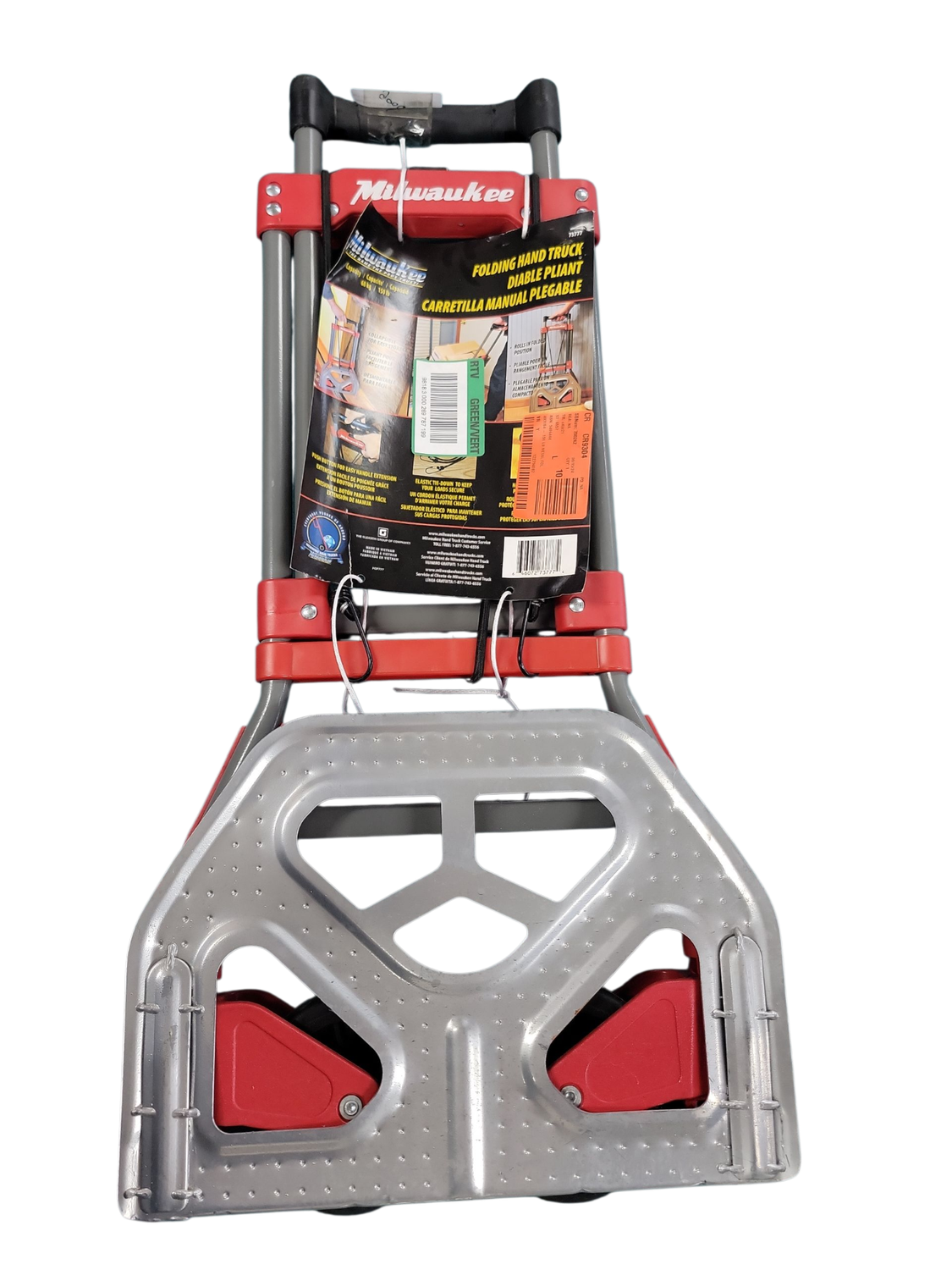 Milwaukee 150 lbs. Convertible Fold-Up Steel Hand Truck with One 60 in. Bungee Cord 73777