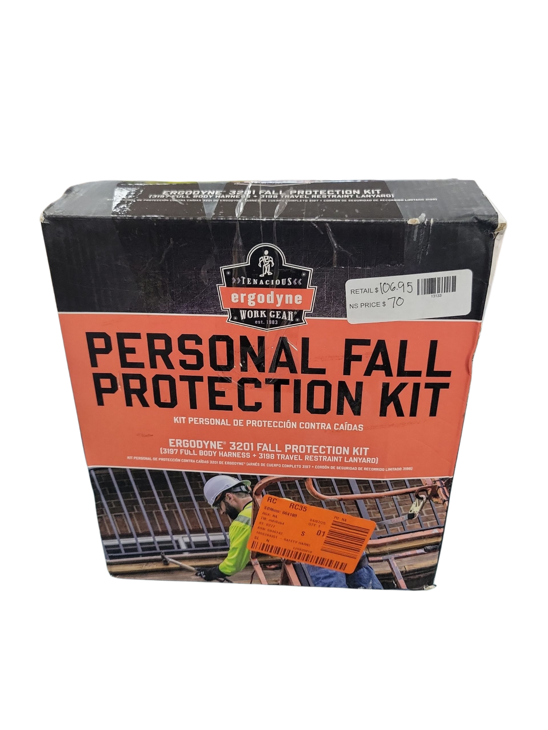 Ergodyne Personal Fall Restraint with Harness and Lanyard 3201