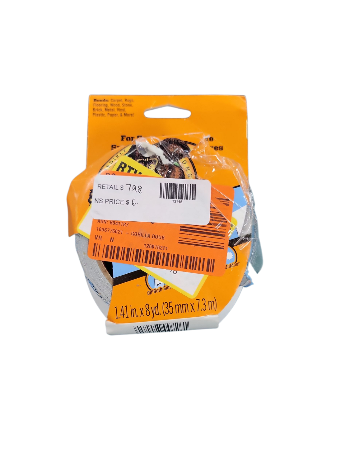 Gorilla 1.41 in. x 8 yds. Double Sided Cloth Tape 100925  .