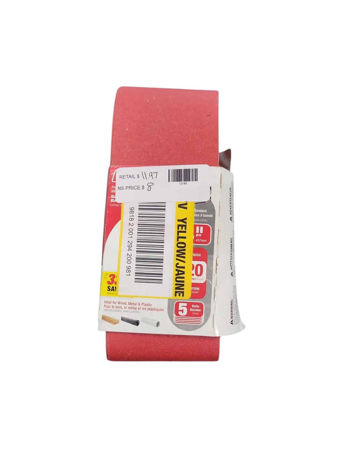 DIABLO 3 in. x 18 in. 120-Grit Sanding Belts DCB318120S05G