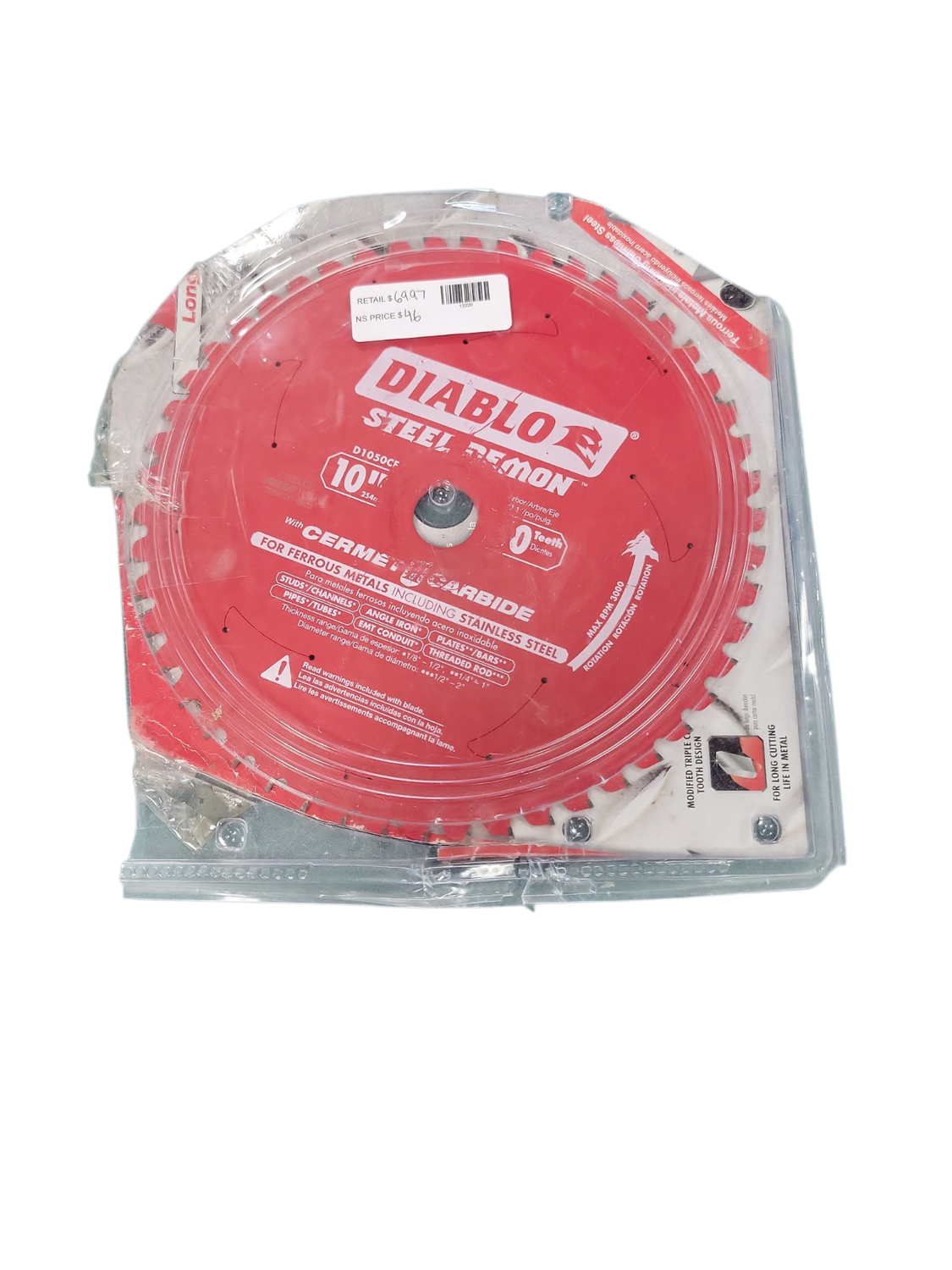DIABLO 10in. x 84-Tooth Ferrous Metals Including Stainless Steel