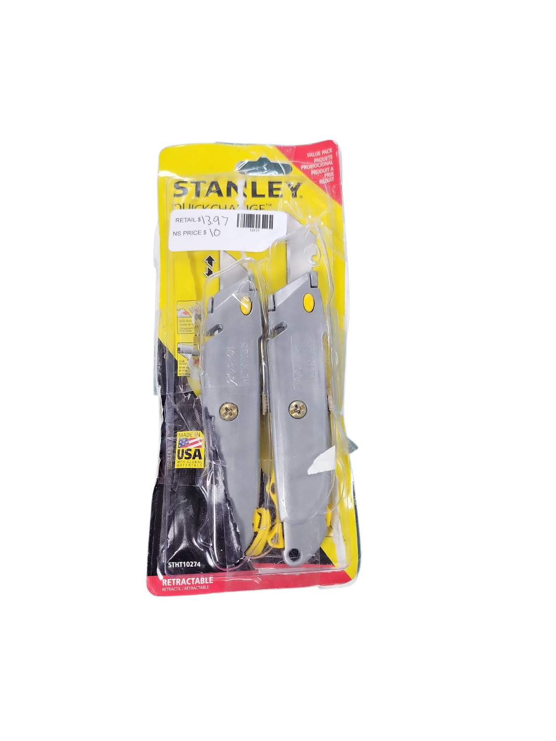 Stanley Quick Change Retractable Utility Knife (2-pack) STHT10274