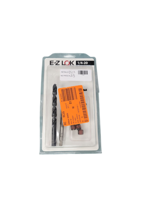 E-Z LOK Repair Kit for Threads in Metal - 1/4-20 - 10 Self-Locking Steel Inserts with Drill, Tap and Install Tool EZ-329-4