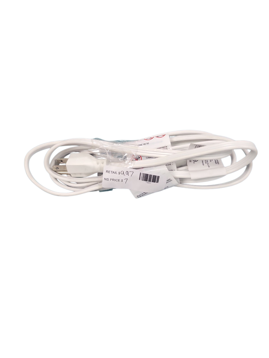 HDX 8 ft. 16/3 Light Duty Indoor Multi-Outlet Extension Cord with Banana Tap, White HD#838-802