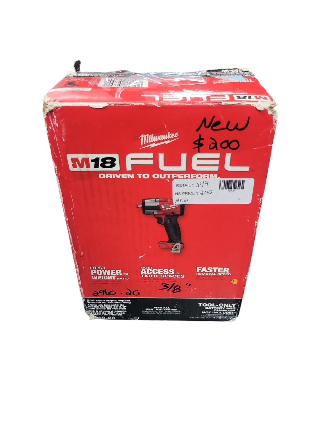 Milwaukee M18 FUEL GEN-2 18V Lithium-Ion Mid Torque Brushless Cordless 3/8 in. Impact Wrench with Friction Ring (Tool-Only) 2960-20 .