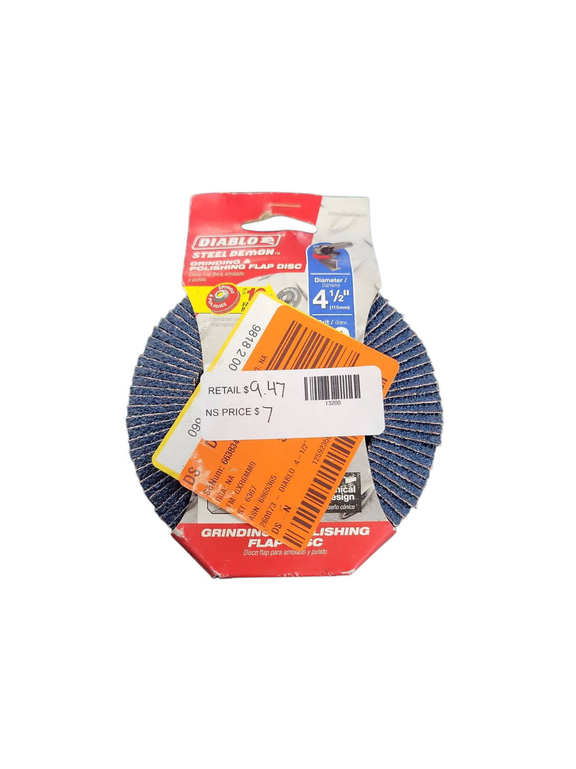 DIABLO 4-1/2 in. 40-Grit Steel Demon Grinding and Polishing Flap Disc with Type 29 Conical Design DCX045040N01F