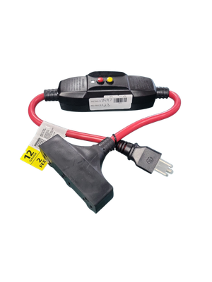 Husky 2 ft. 12/3 15 Amp In-Line GFCI with Power Block, Red 04-00105