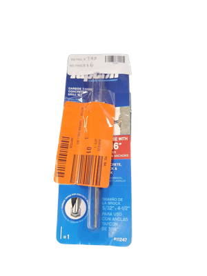 Tapcon 5/32 in. x 4-1/2 in. Steel Carbide Tip Smooth Shank Masonry Drill Bit (1-Piece) 11247