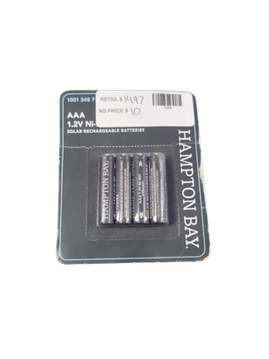 Hampton Bay Nickel-Metal Hydride 350mAh Solar Rechargeable AAA Batteries (4-Pack) B-350-NIMH