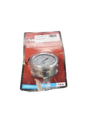 Husky 2 in. Liquid Filled Pressure Gauge with 1/4 in. NPT Back Mount 032-0061H