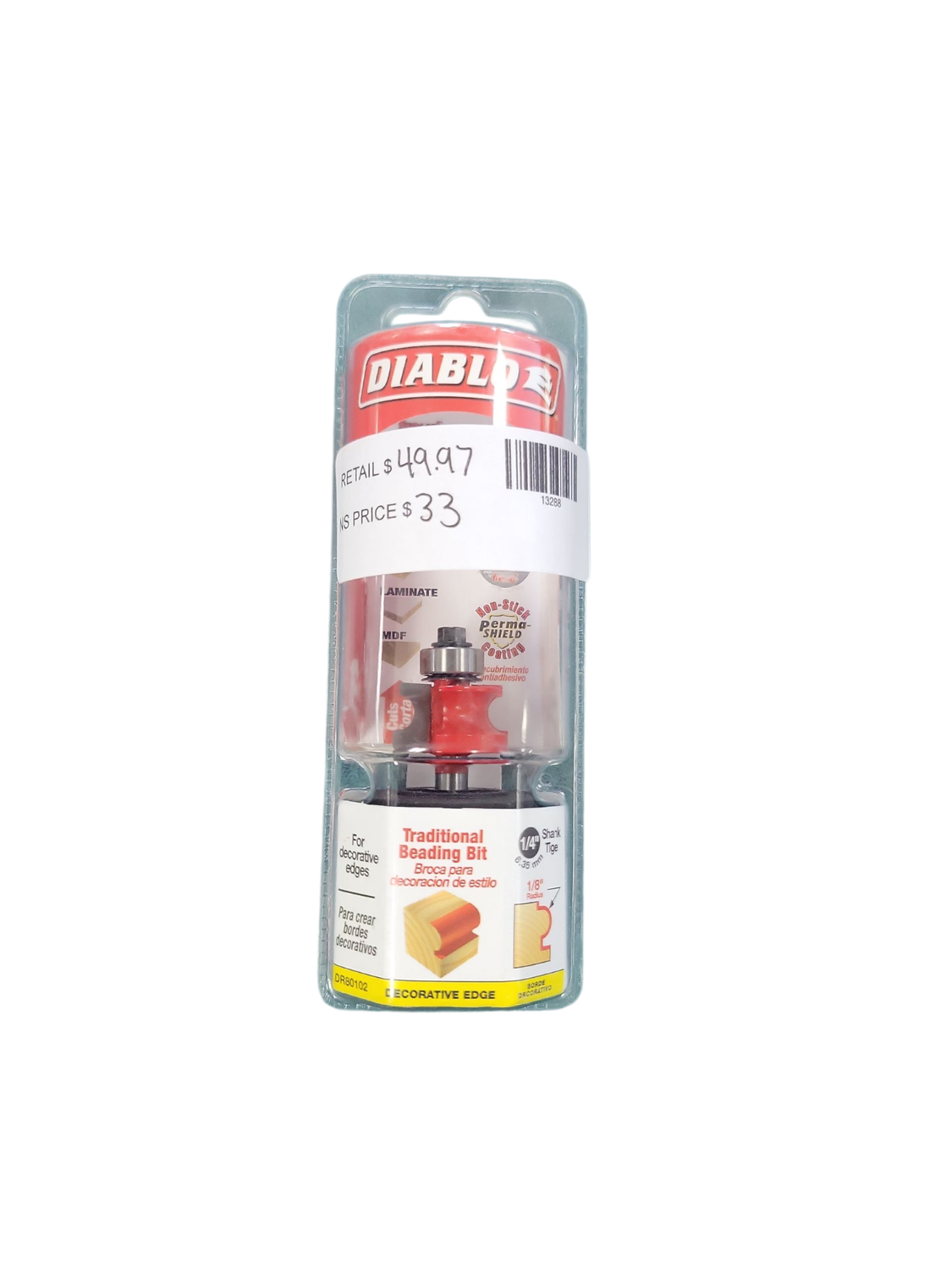 DIABLO 1 in. Traditional Bead Bit (1-Piece) DR80102 .