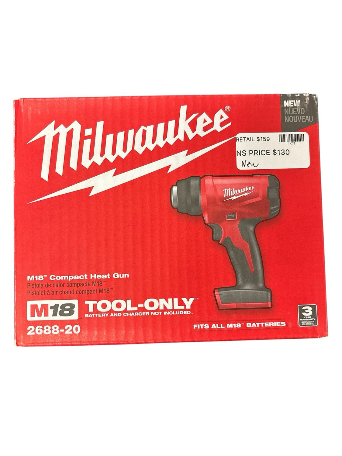 Milwaukee M18 18V Lithium-Ion Cordless Compact Heat Gun (Tool-Only) 2688-20 .