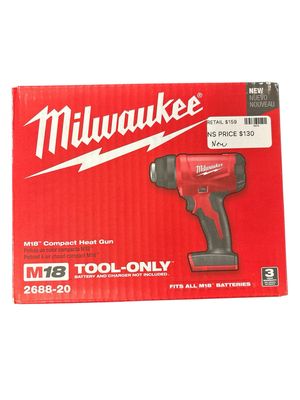 Milwaukee M18 18V Lithium-Ion Cordless Compact Heat Gun (Tool-Only) 2688-20 .