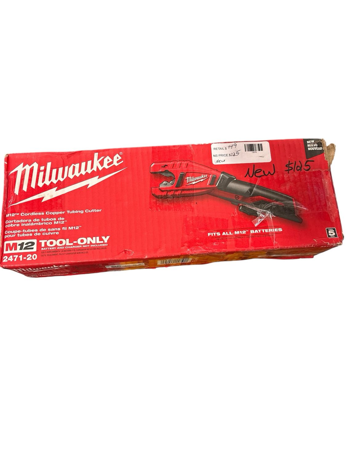 Milwaukee M12 12V Lithium-Ion Cordless Copper Tubing Cutter (Tool-Only) 2471-20  .
