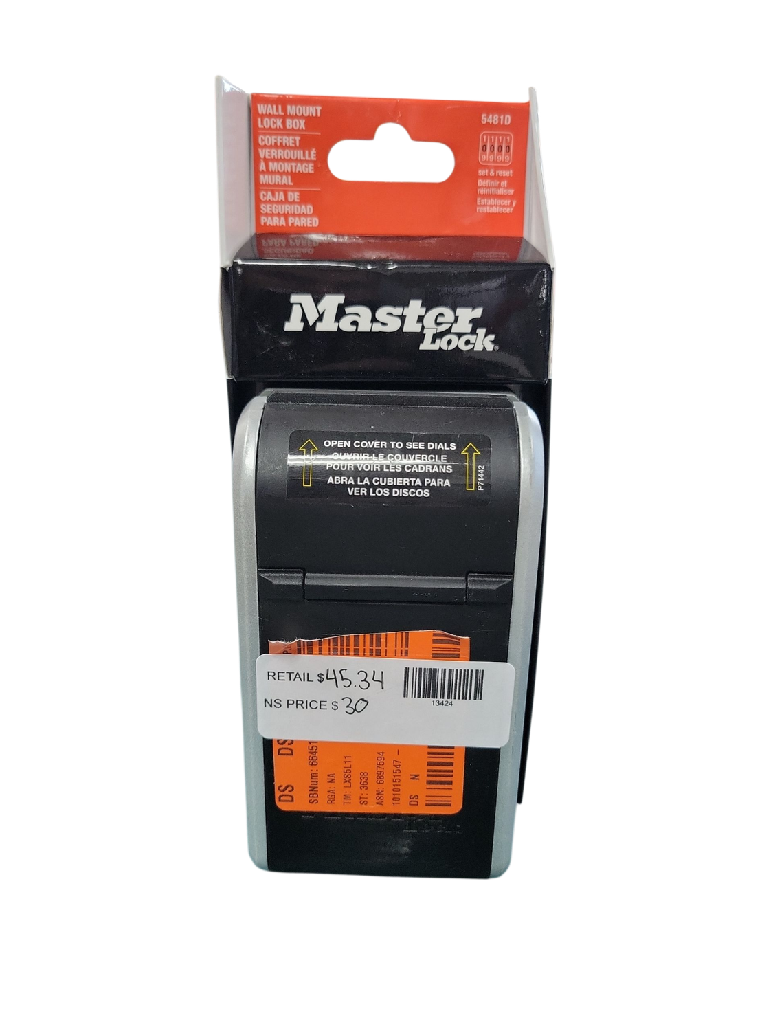 Master Lock Large Wall Mount Outdoor Lock Box with Combination Dial 5481D .