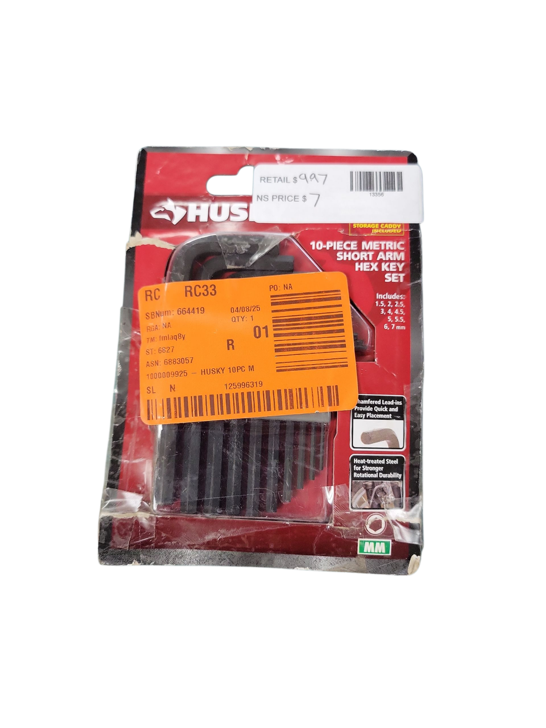 Husky Short Arm Hex Key Set, Metric (10-Piece) HSAHKM10PCN-06 .