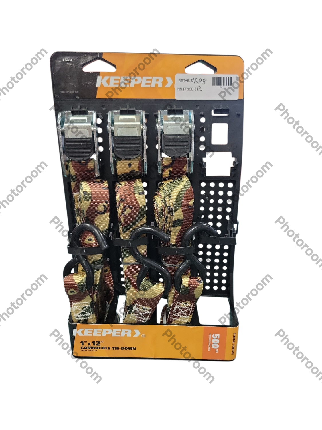 Keeper 12ft. x 1in. 500lbs. Cam Buckle Tie Down Strap (4 Pack) 47324