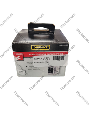 Defiant Wired 16VAC/30VA Doorbell Transformer, Compatible with Most Video Doorbells 18000044 .