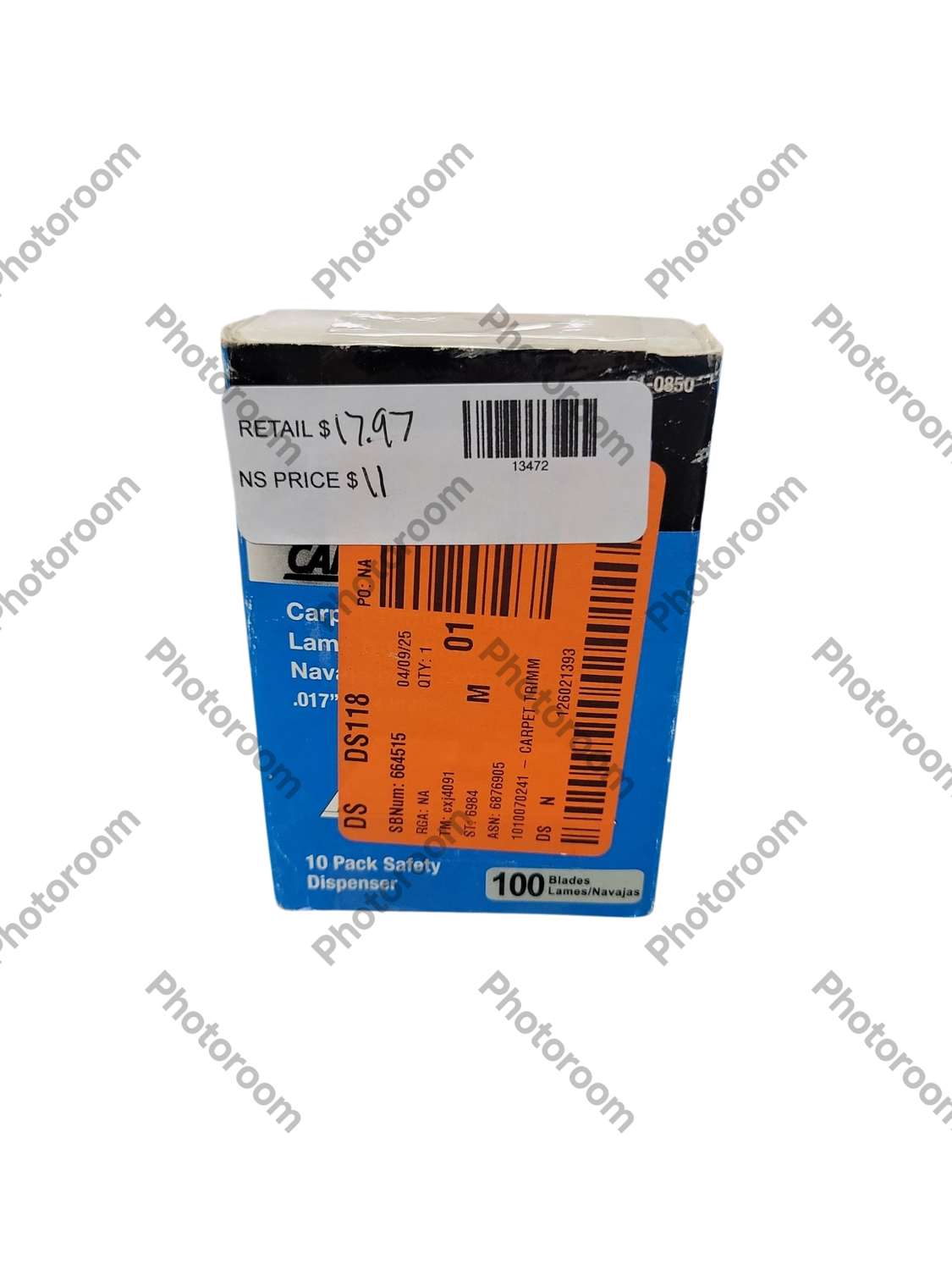 Personna Carpet Trimmer Chisel Blade 100pk 61-0850-0000  .