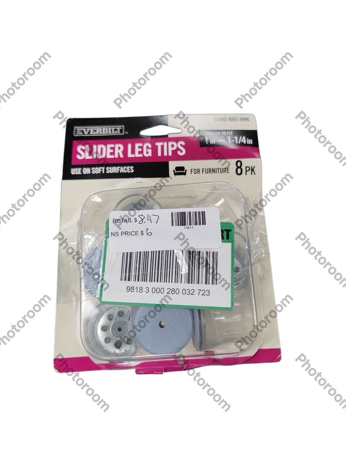 Everbilt 1 in. Clear Round Leg Tip Slider (8-Pack) 41-H1018
