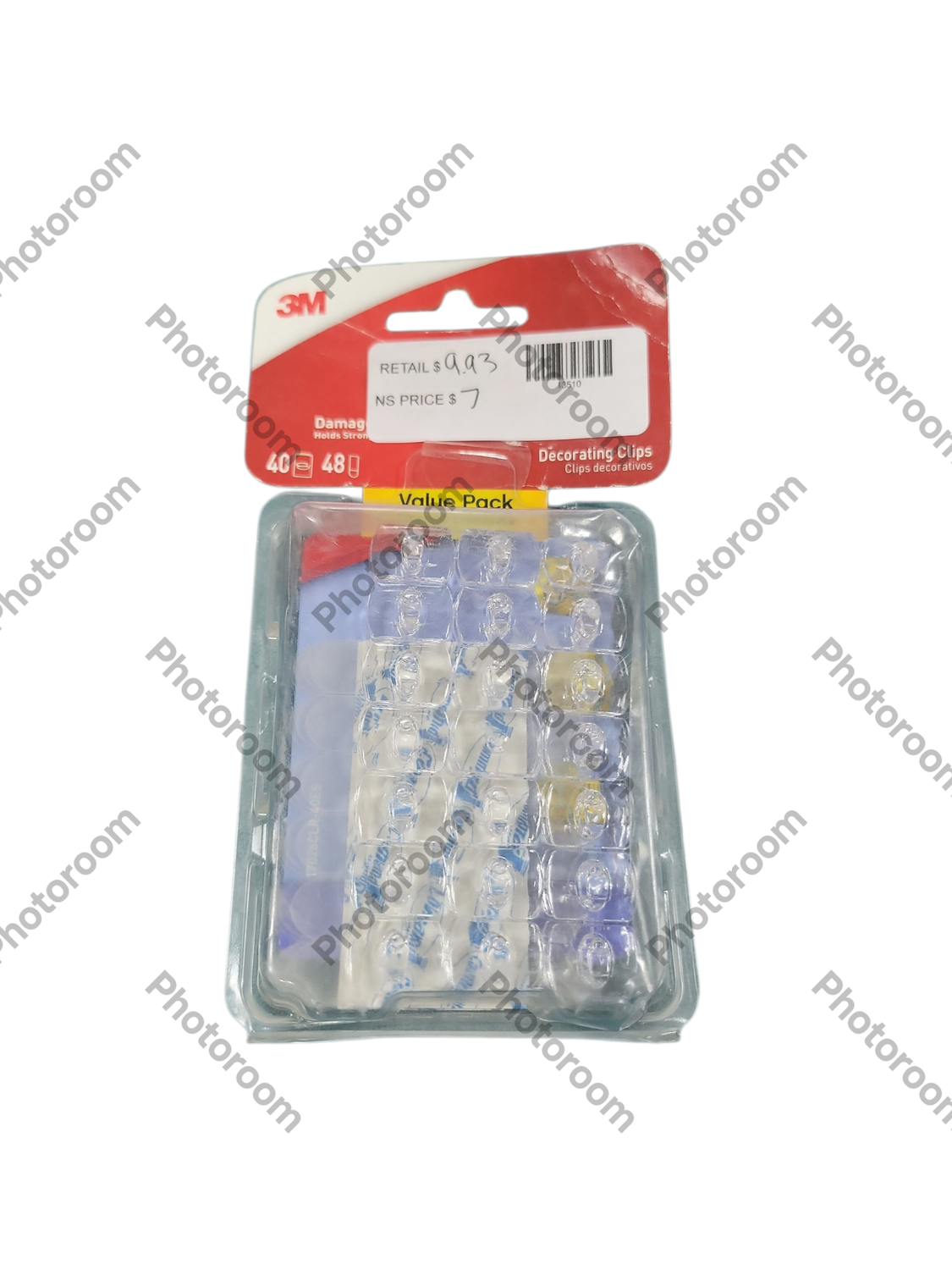 Command Clear Decorating Clips Value Pack (40 Hooks, 48 Strips) 17026CLRVPES .