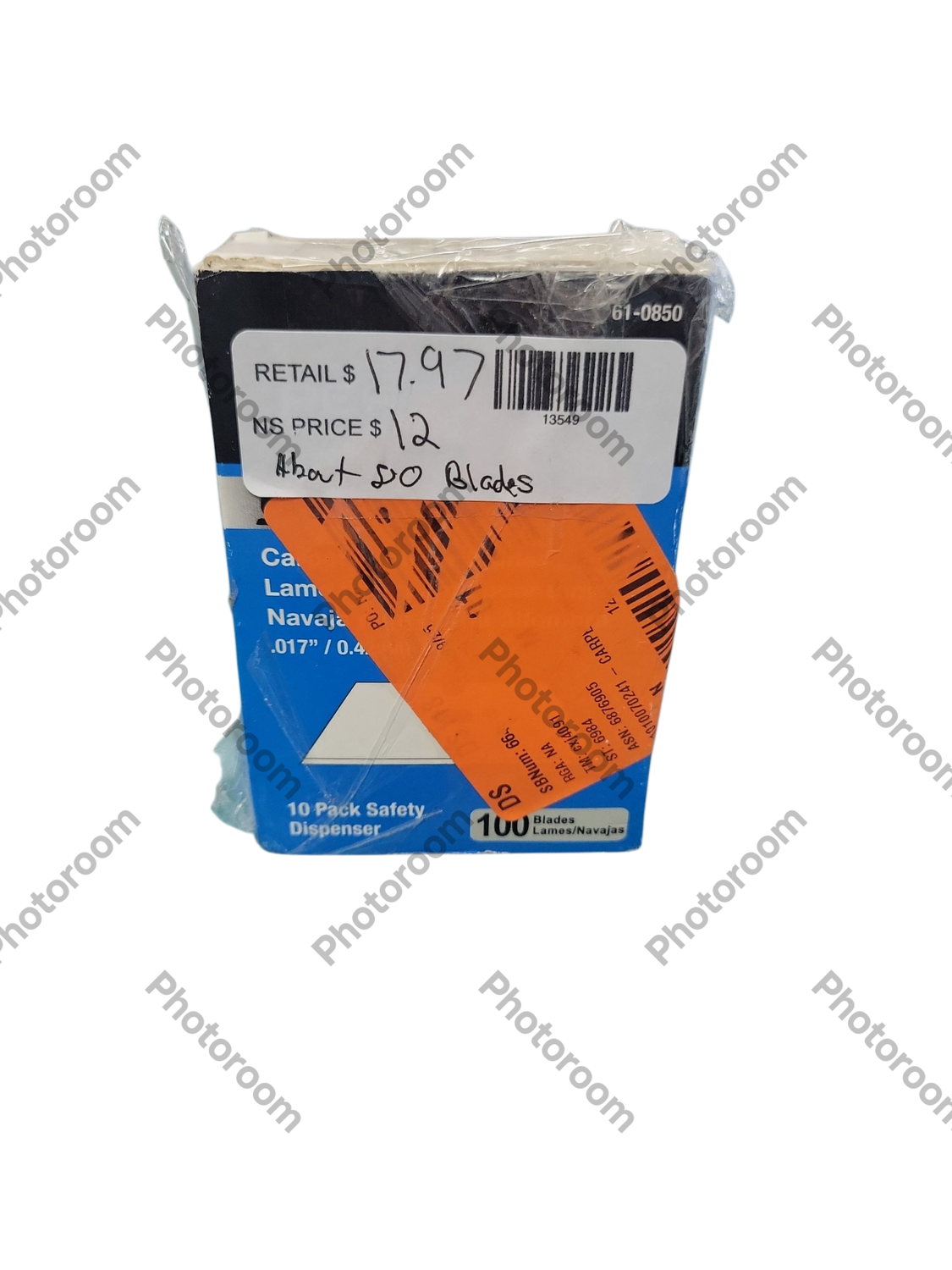 Personna Carpet Trimmer Chisel Blade 100pk 61-0850-0000   .