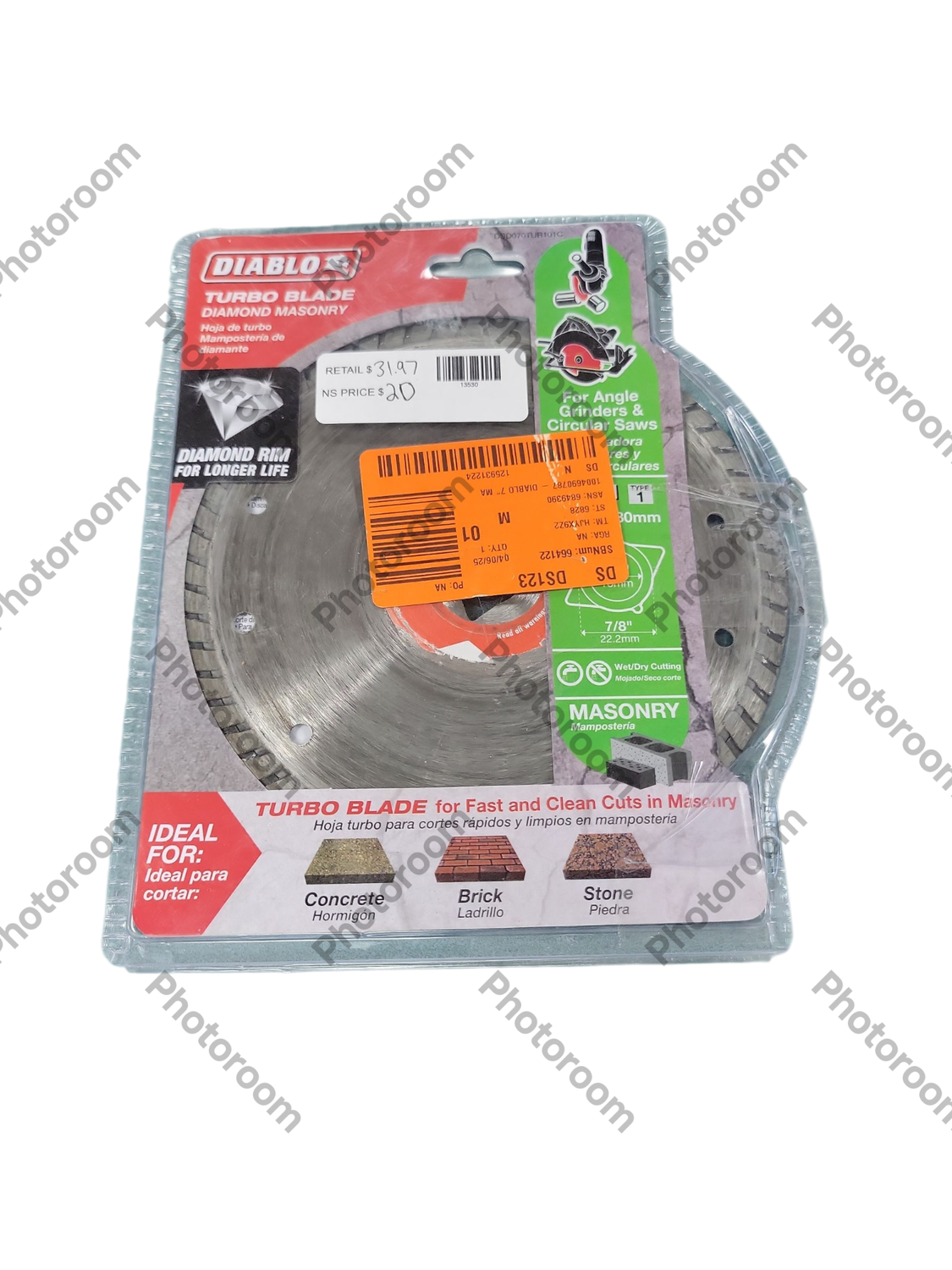 DIABLO 7 in. Diamond Balde Turbo Rim Masonry Cut Off DDD070TUR101C