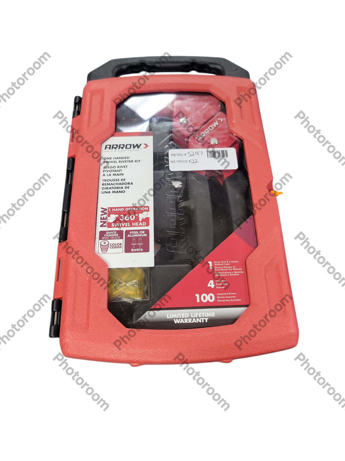 Arrow 1-Handed Swivel Riveter Kit RT187SHK .