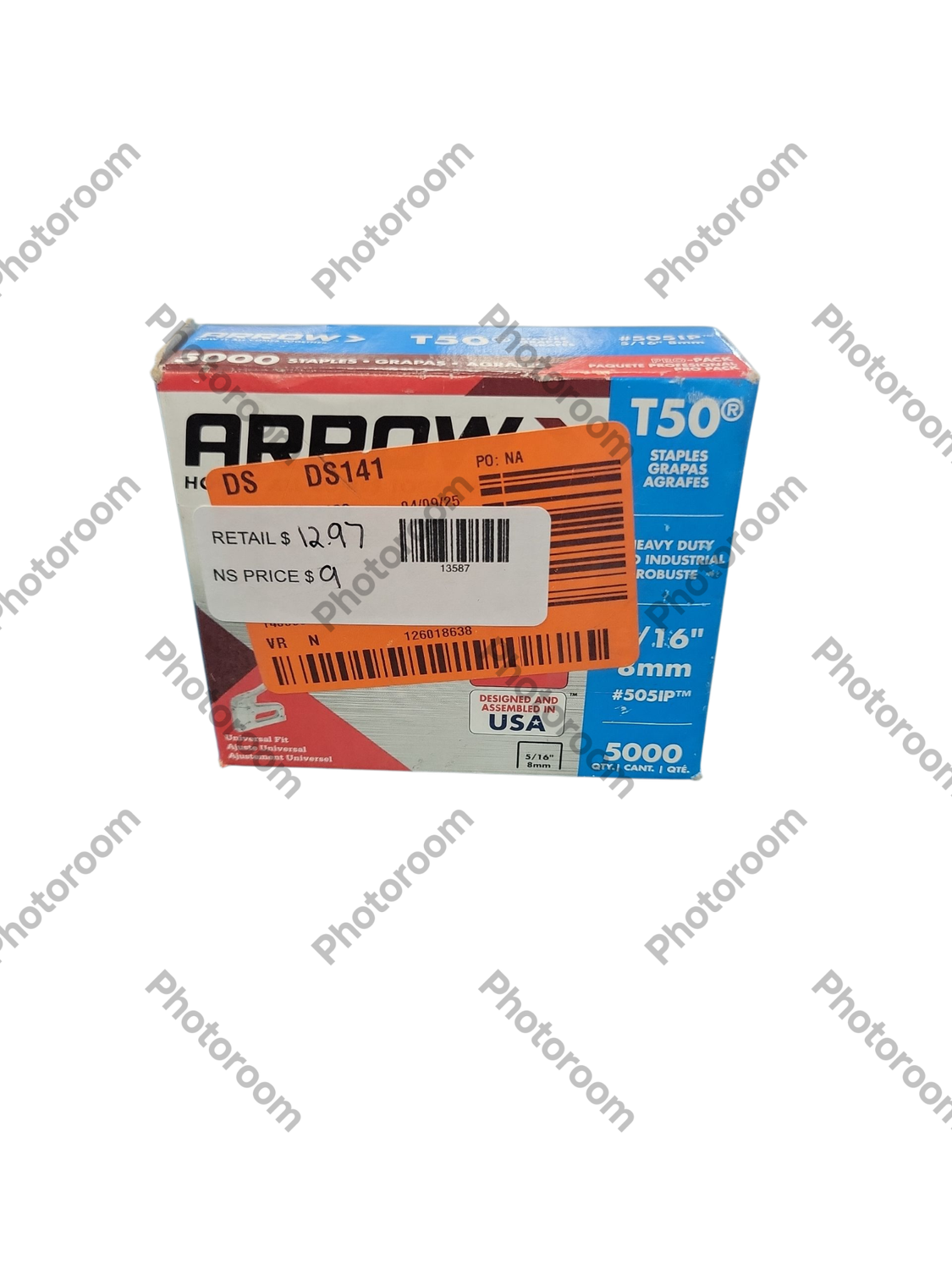 Arrow T50 5/16 in Leg x 3/8 in 505IP Galvanized, Med. Crown, Divergent Point, 20-Gauge, Heavy-Duty Steel Staples (5,000-Pack) 505IP .