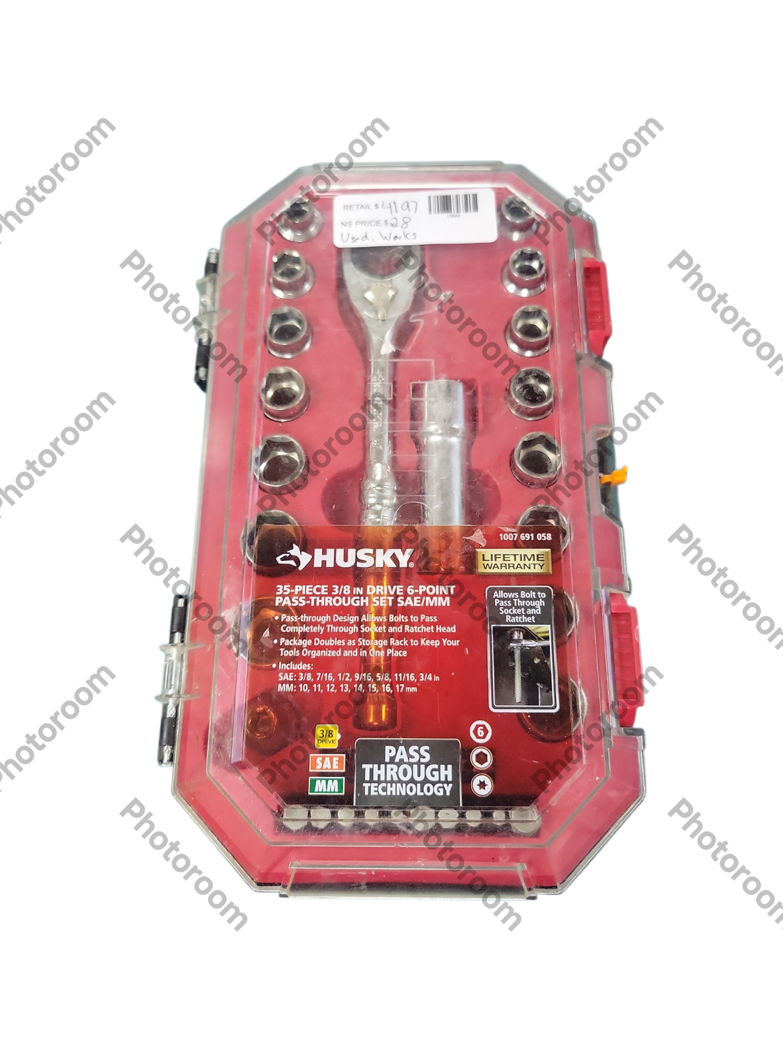 Husky 3/8 in. Drive 6-Point Pass-Thru Ratchet and Socket Set (35-Piece) H3DTHRU35PCSWS