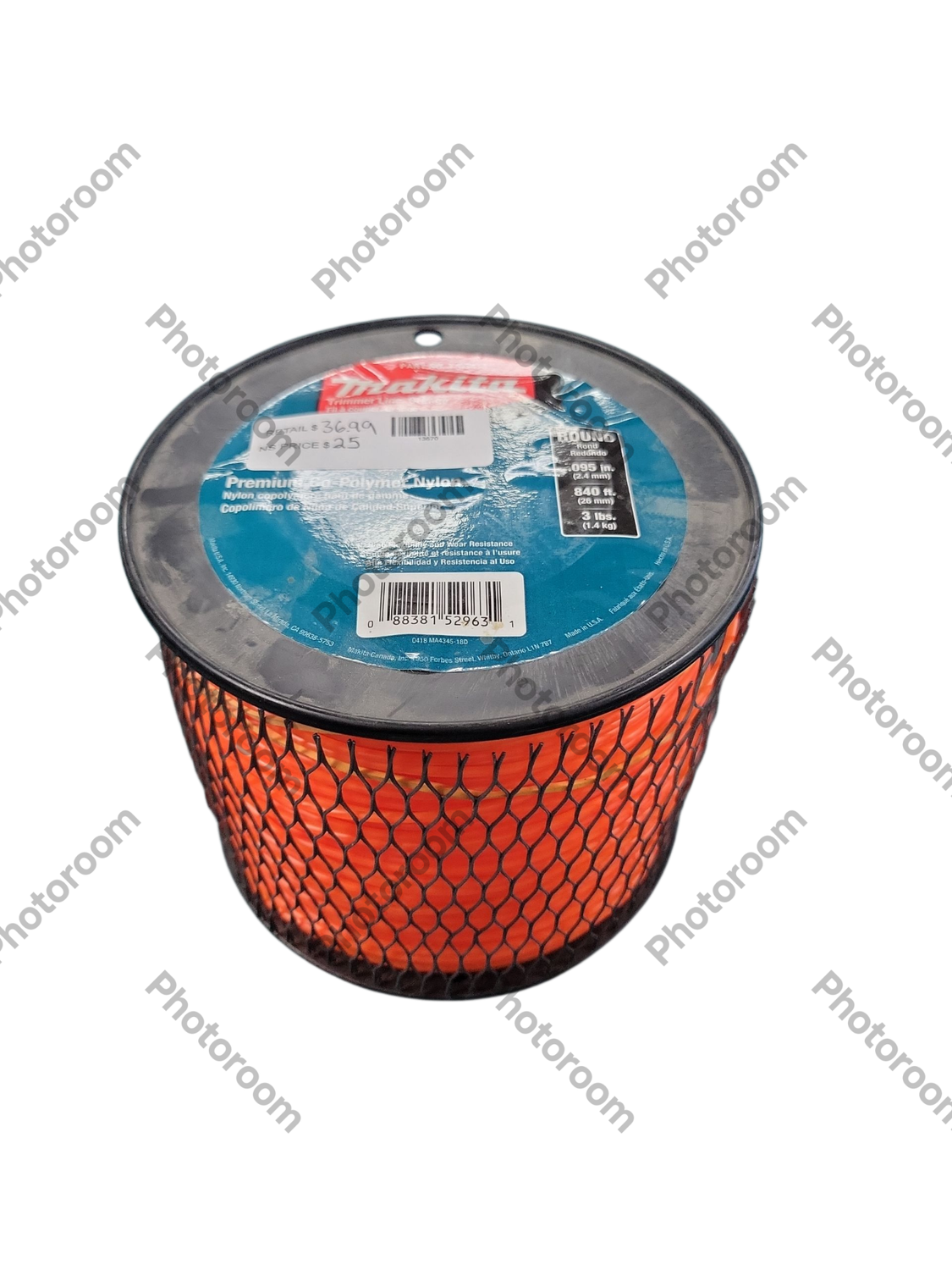 Makita 840 ft. 3 lbs. 0.095 in. Round Trimmer Line in Orange T-03414