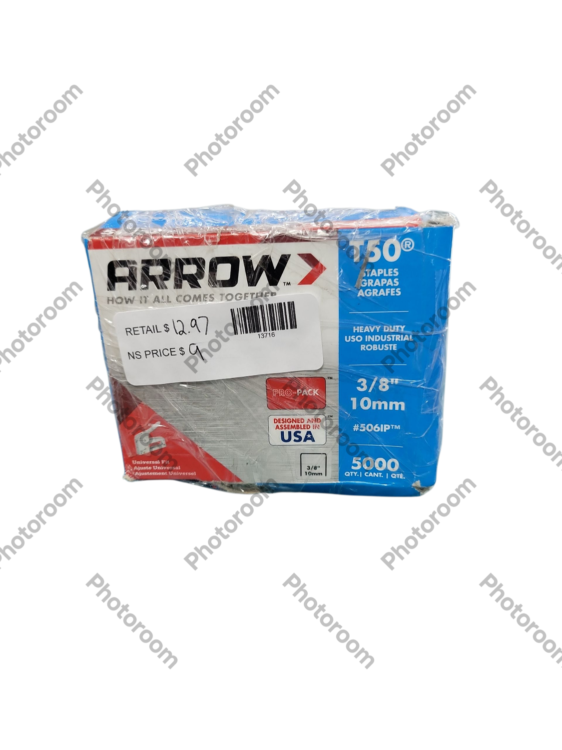 Arrow T50 3/8 in. Leg x 3/8 in. 506IP Galvanized, Med. Crown, Divergent Point, 20-Gauge, Heavy-Duty Steel Staples (5,000-Pack) 506IP