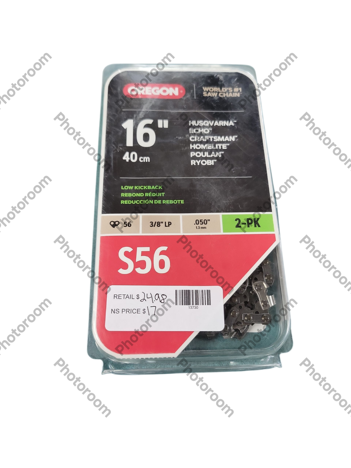 Oregon S56 Chainsaw Chain for 16 in. Bar, Fits Makita, Echo, Husqvarna, Craftsman, Poulan and More (2-Pack) S56T-21 .