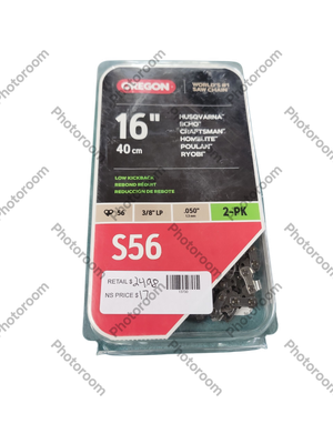 Oregon S56 Chainsaw Chain for 16 in. Bar, Fits Makita, Echo, Husqvarna, Craftsman, Poulan and More (2-Pack) S56T-21 .