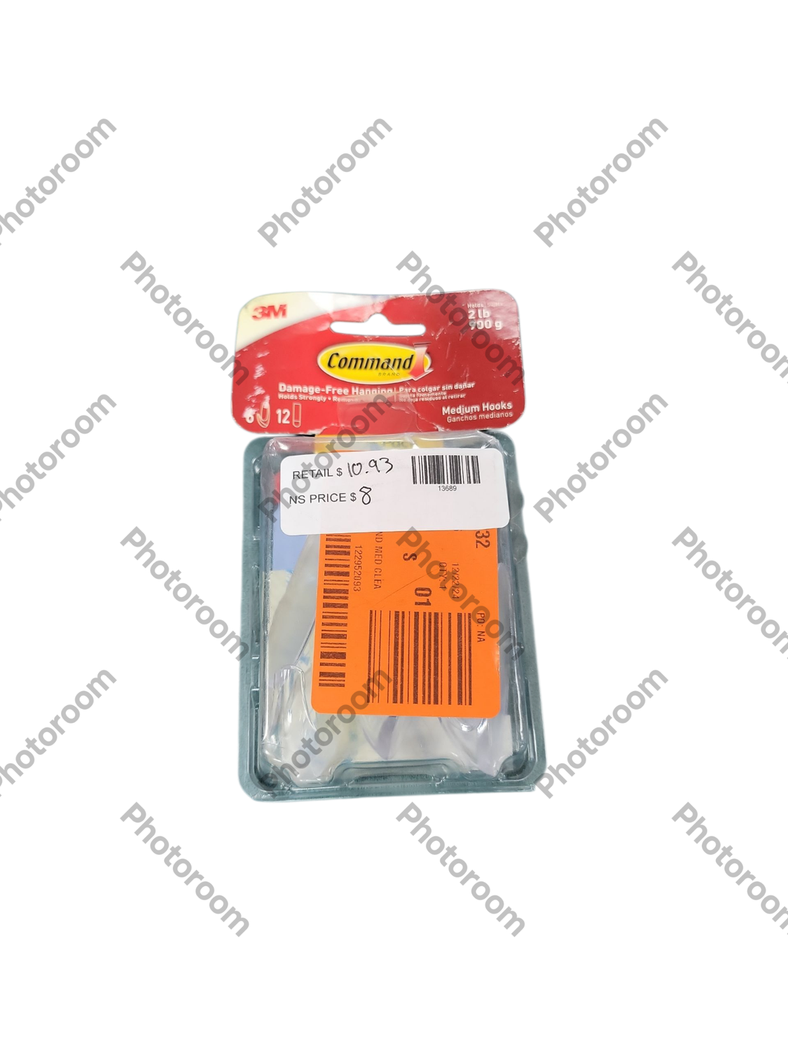 Command 2 lb. Medium Clear Hook Value Pack (6 Hooks, 12 Strips) 17091CLRVP