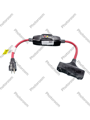 Husky 2 ft. 12/3 15 Amp In-Line GFCI with Power Block, Red 04-00105 .