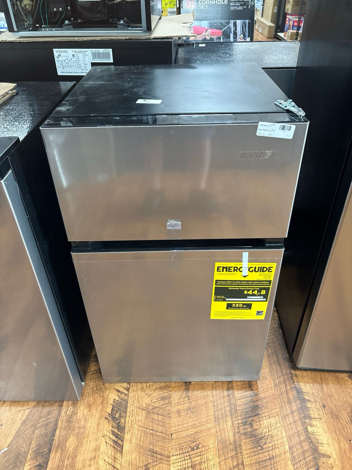 Vissani 3.1 cu. ft. 2-Door Mini Refrigerator in Stainless Steel with Freezer, ENERGY STAR HVDR31GSE .