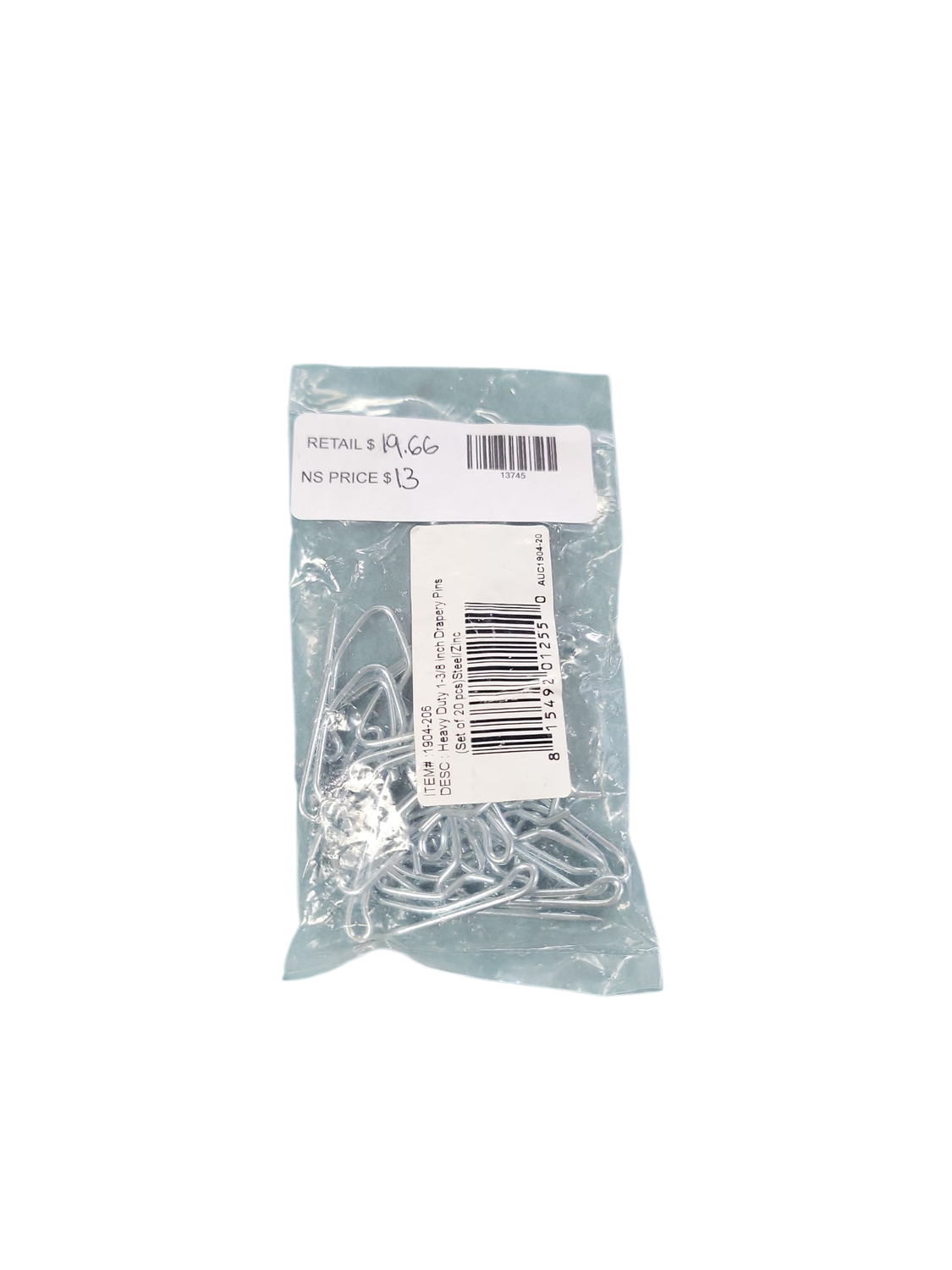 Rod Desyne 1-3/8 in. Heavy Duty Drapery Pins (20-Piece) 1904-206
