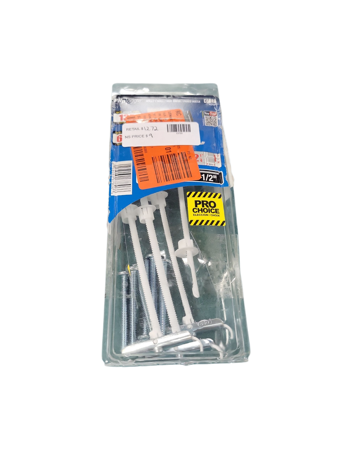 FLIPTOGGLE Fliptoggle 1/4 in. x 2-1/2 in. Plastic with Screw Philips and Slot Head 209lbs Toggle Bolt (10-pack) 425R
